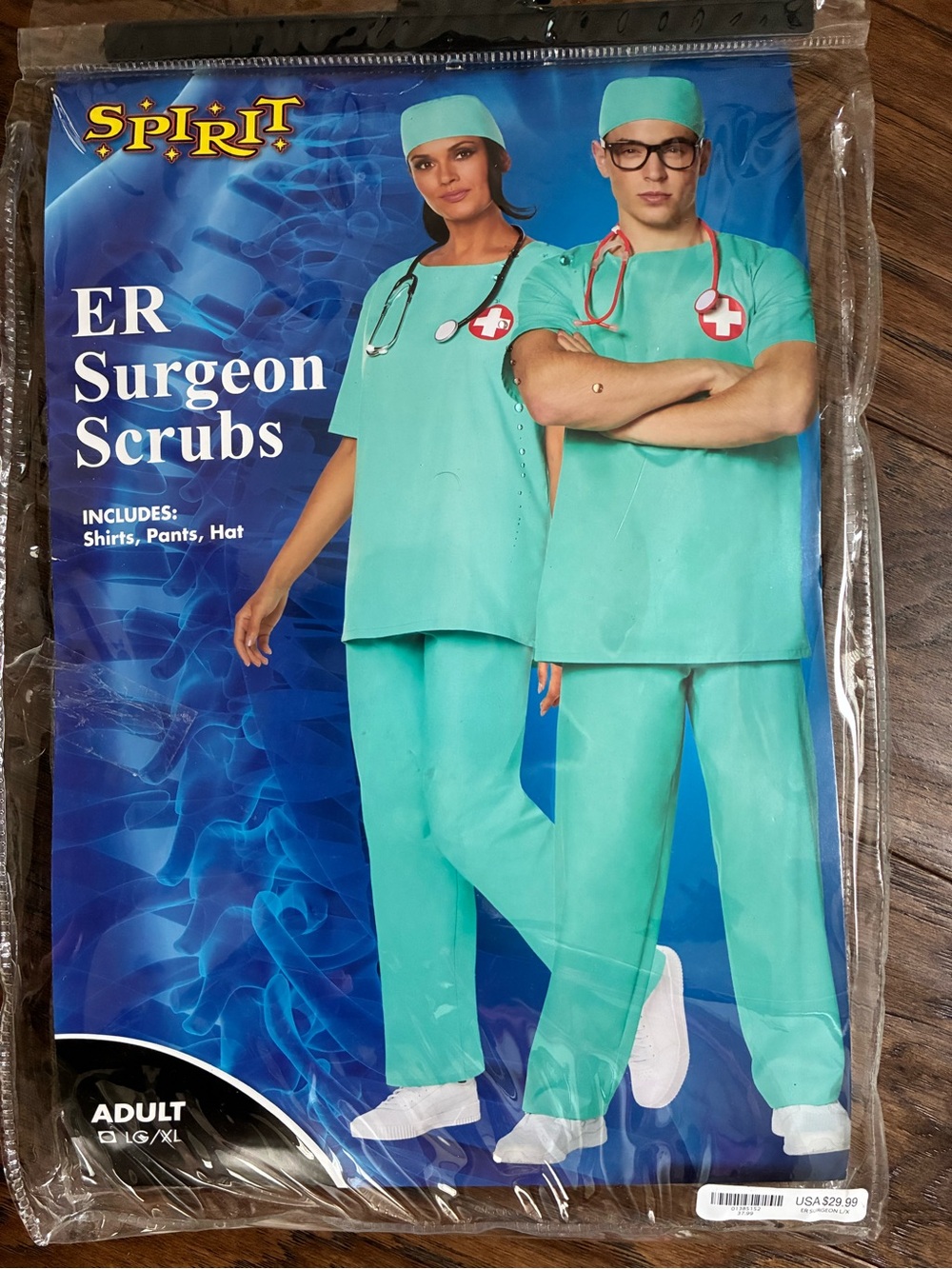 Lab Coat & Surgeon Scrubs for Men Women Doctor Costume for Adults New Hat Green